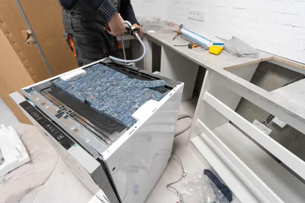 Dishwasher installation wiring and dedicated circuit connection in a Salt Lake City kitchen Dishwasher installation wiring and dedicated circuit connection in a Salt Lake City kitchen